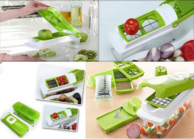12pcs Multifunctional Vegetable Chopper Handle Food Grate Food Chopper