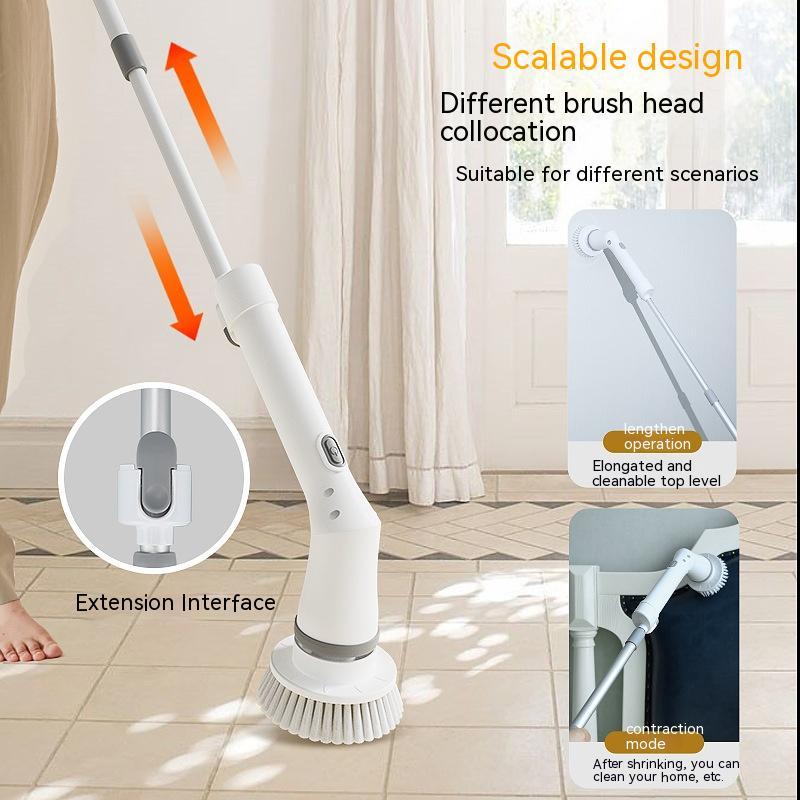 Electric Scrubber Cleaning Wall Long Handle Elbow Telescopic
