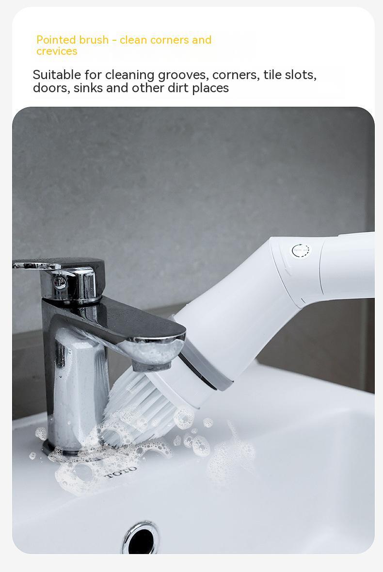 Electric Scrubber Cleaning Wall Long Handle Elbow Telescopic