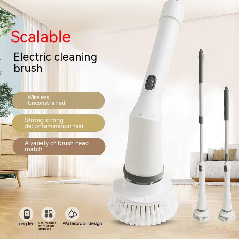 Electric Scrubber Cleaning Wall Long Handle Elbow Telescopic