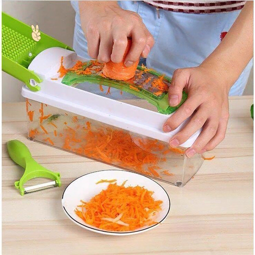 12pcs Multifunctional Vegetable Chopper Handle Food Grate Food Chopper