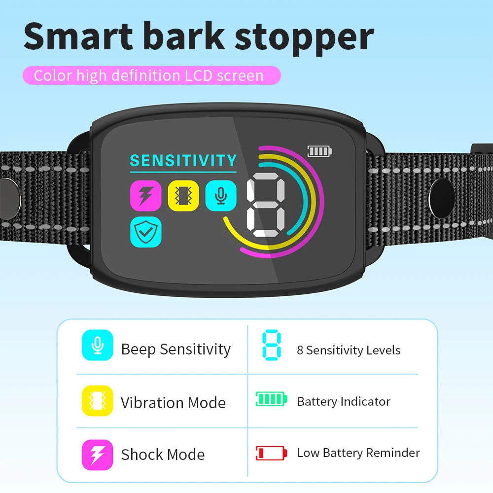 Smart Automatic Anti Barking Dog Collar Rechargeable Bark Stopper Stop Barking