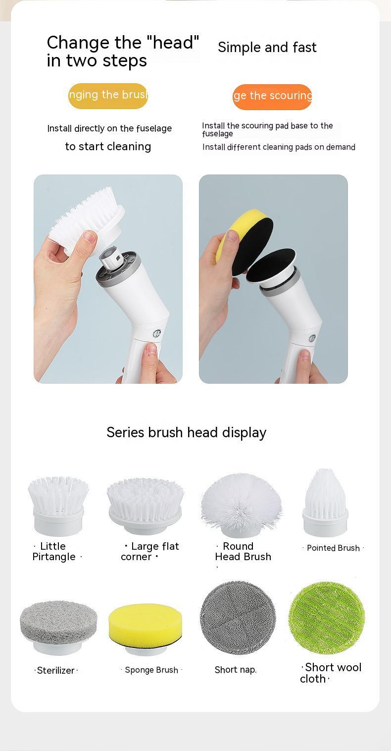 Electric Scrubber Cleaning Wall Long Handle Elbow Telescopic
